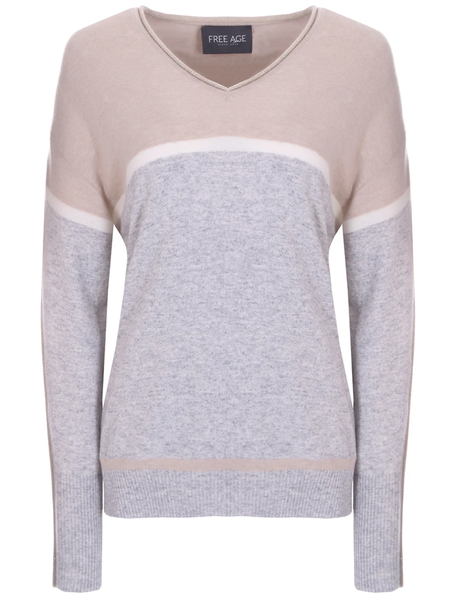 Пуловер шерстяной FREE AGE FWW20020599LG, размер 42, цвет серый - фото 1