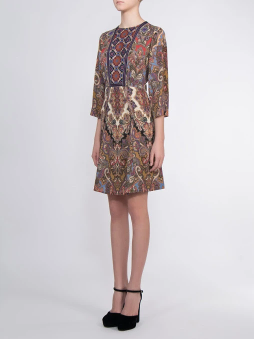 Приталенное платье с принтом ETRO 15203/5137/лента/ Мультиколо Принт  Фото 4