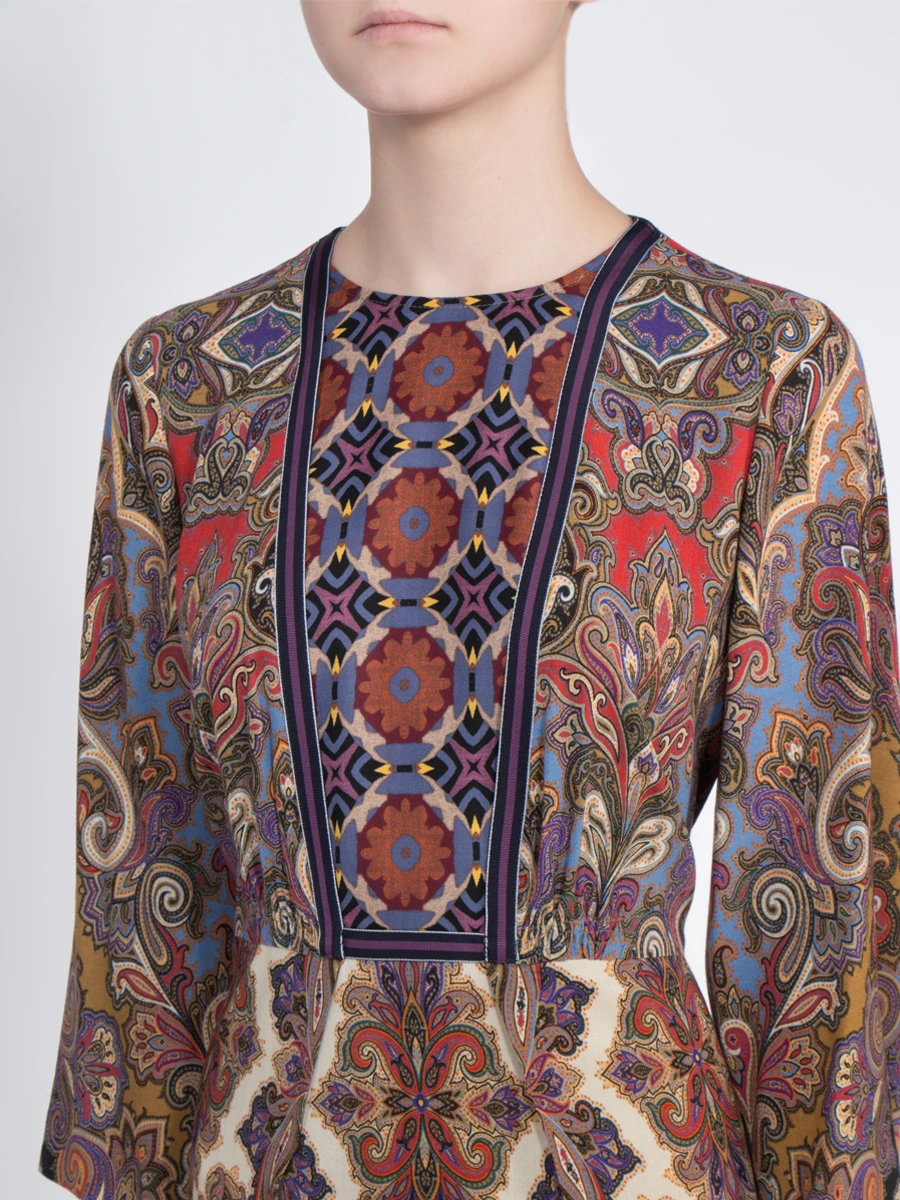 Приталенное платье с принтом ETRO 15203/5137/лента/ Мультиколо Принт  Фото 5