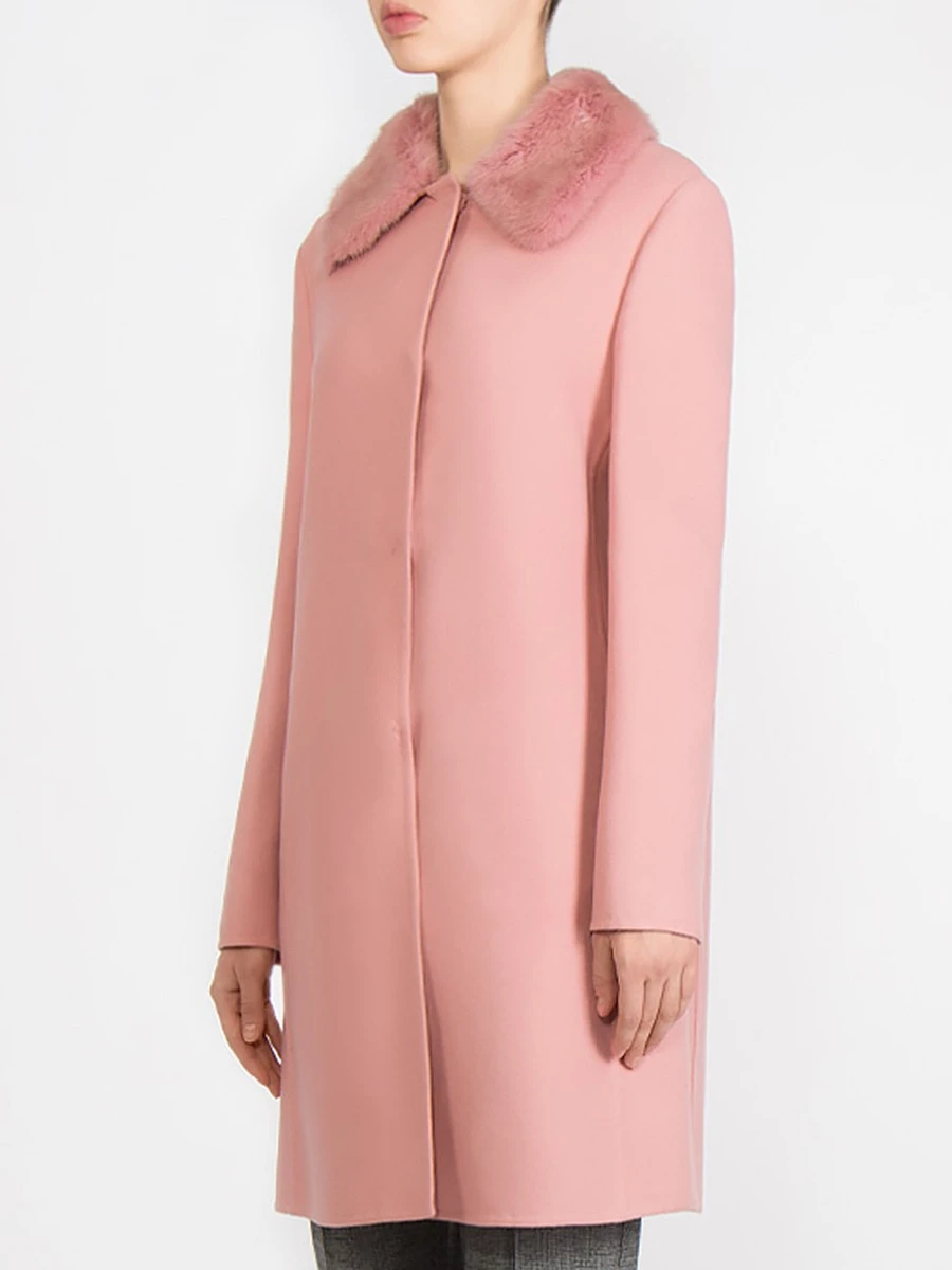 Шерстяное пальто ERMANNO SCERVINO D296D388VQL Розовый Розовый  Фото 4