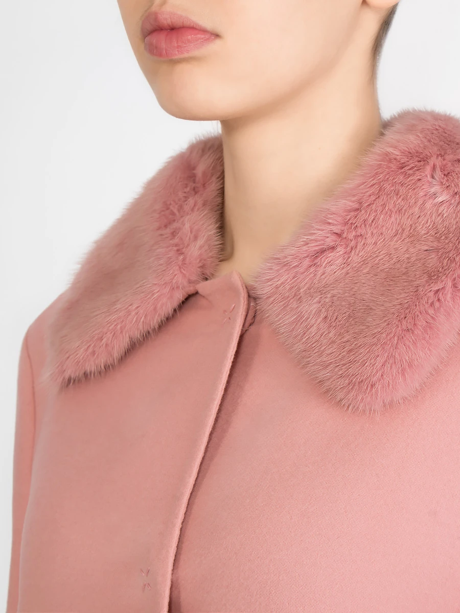 Шерстяное пальто ERMANNO SCERVINO D296D388VQL Розовый Розовый  Фото 5