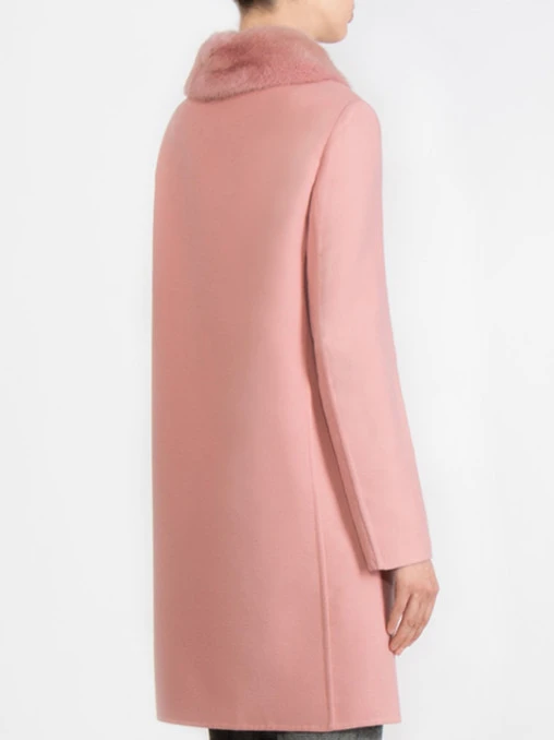 Шерстяное пальто ERMANNO SCERVINO D296D388VQL Розовый Розовый  Фото 3