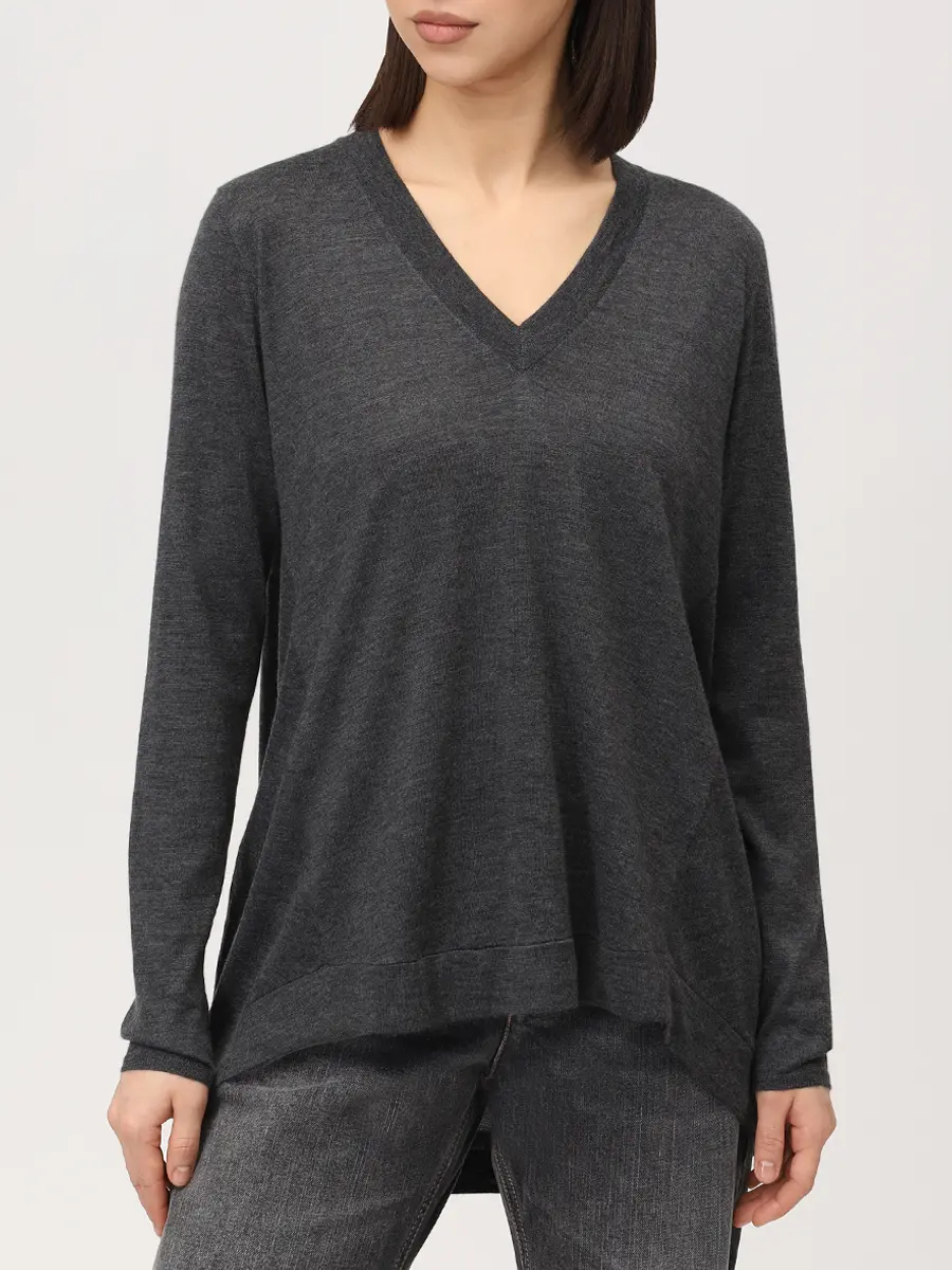 Пуловер из кашемира и шерсти BRUNELLO CUCINELLI 13807712 Серый Серый  Фото 4