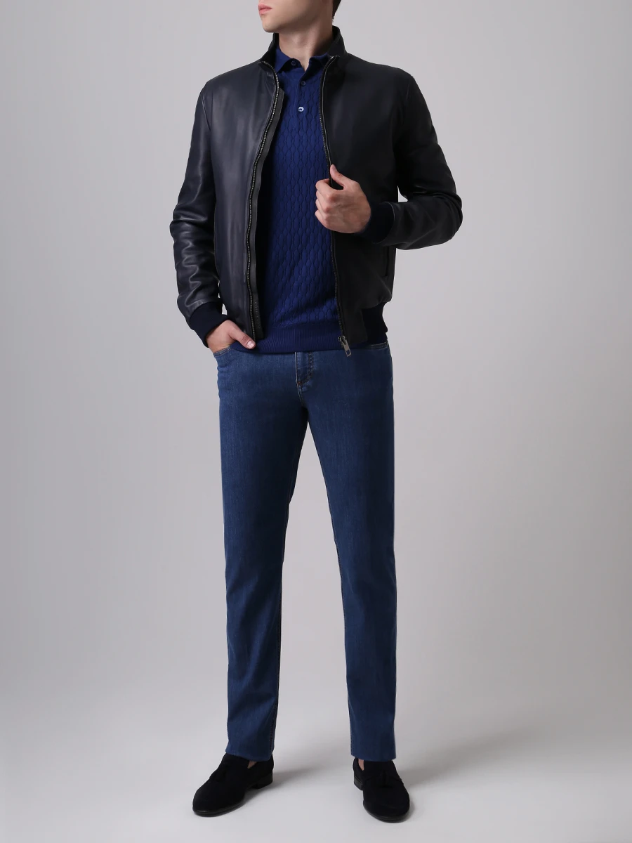 Кожаная куртка DOLCE & GABBANA g9dr6l/fulws Синий  Фото 2