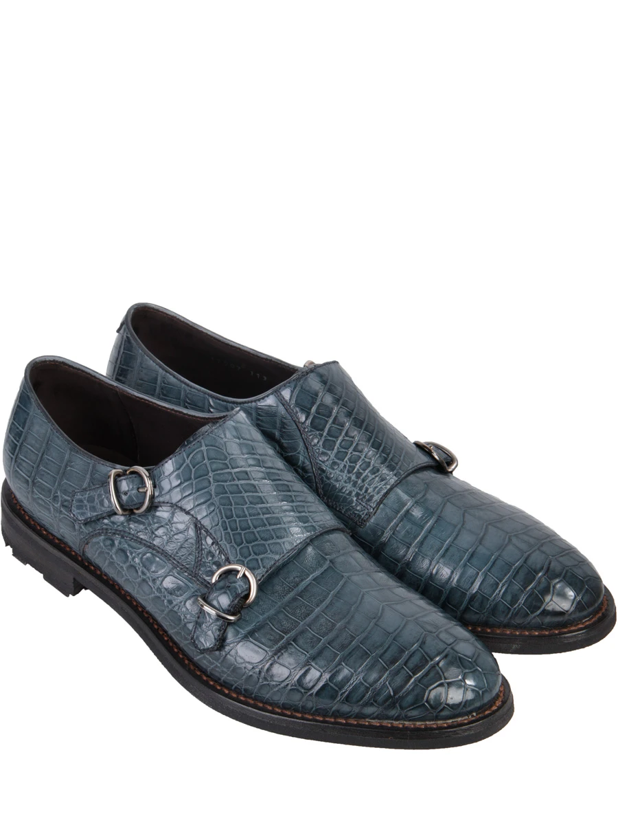 Туфли-монки из крокодила FRATELLI ROSSETTI 12007 Синий, размер 39 - фото 2
