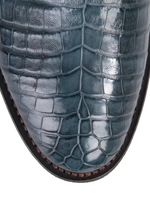 Туфли-монки из крокодила FRATELLI ROSSETTI 12007 Синий, размер 39 - фото 7