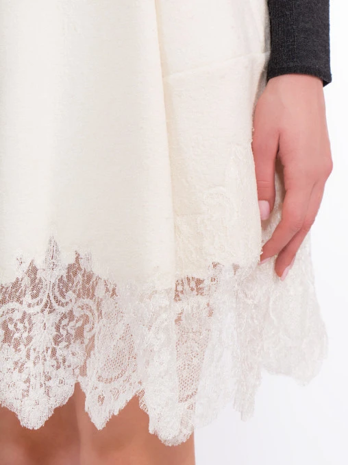 Юбка с кружевной отделкой ERMANNO SCERVINO D272O360/бел Кремовый  Фото 4
