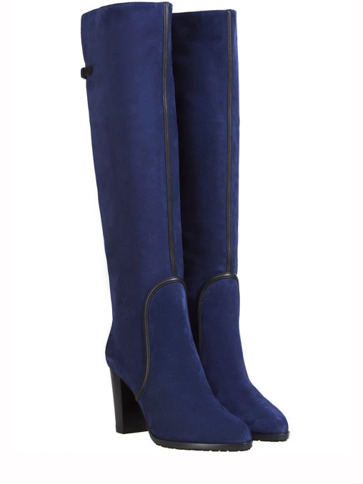 Сапоги SERGIO ROSSI А71510-4122/разрез/кож.отделка Синий  Фото 2