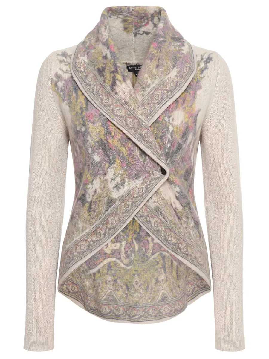 Кардиган шерстяной ETRO 18322/сер/узор Бежевый 