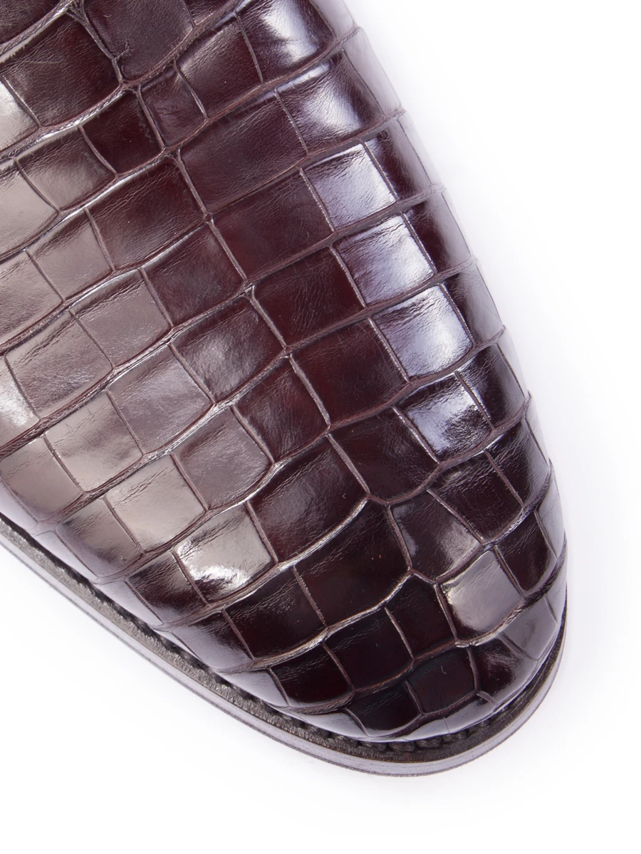 Туфли-дерби из кожи крокодила SANTONI mccr12185uj1icket50, размер 44, цвет коричневый - фото 5
