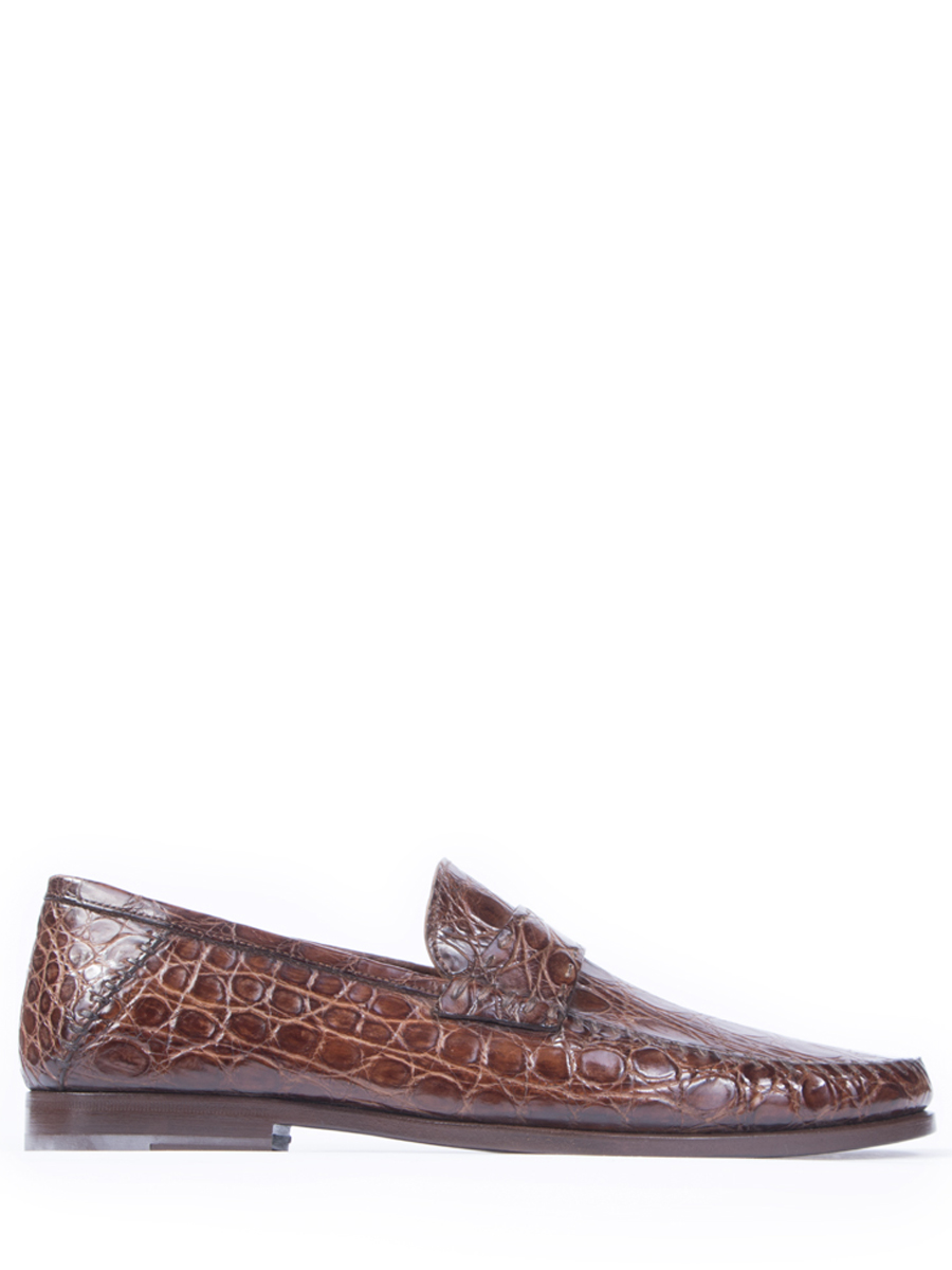 Лоферы из кожи крокодила SANTONI