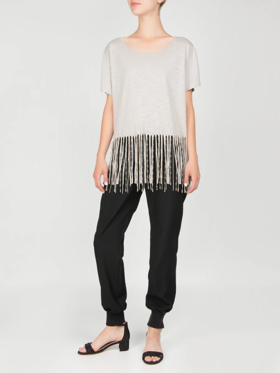 Футболка с декором FOREVER UNIQUE ab3401 kylie Серый  Фото 2