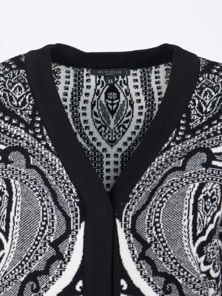 Кардиган с принтом ETRO 18349/9276/ч/б Белый  Фото 3