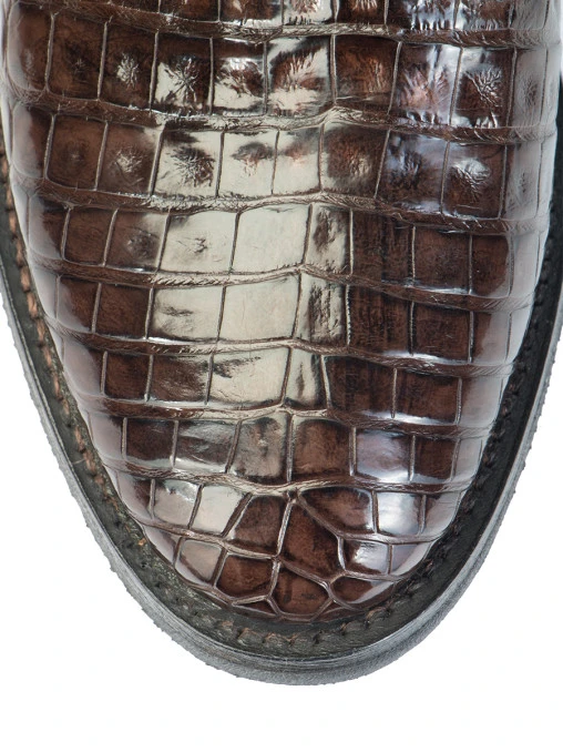 Монки из кожи крокодила FRATELLI ROSSETTI 12007 Коричневый, размер 40 - фото 5