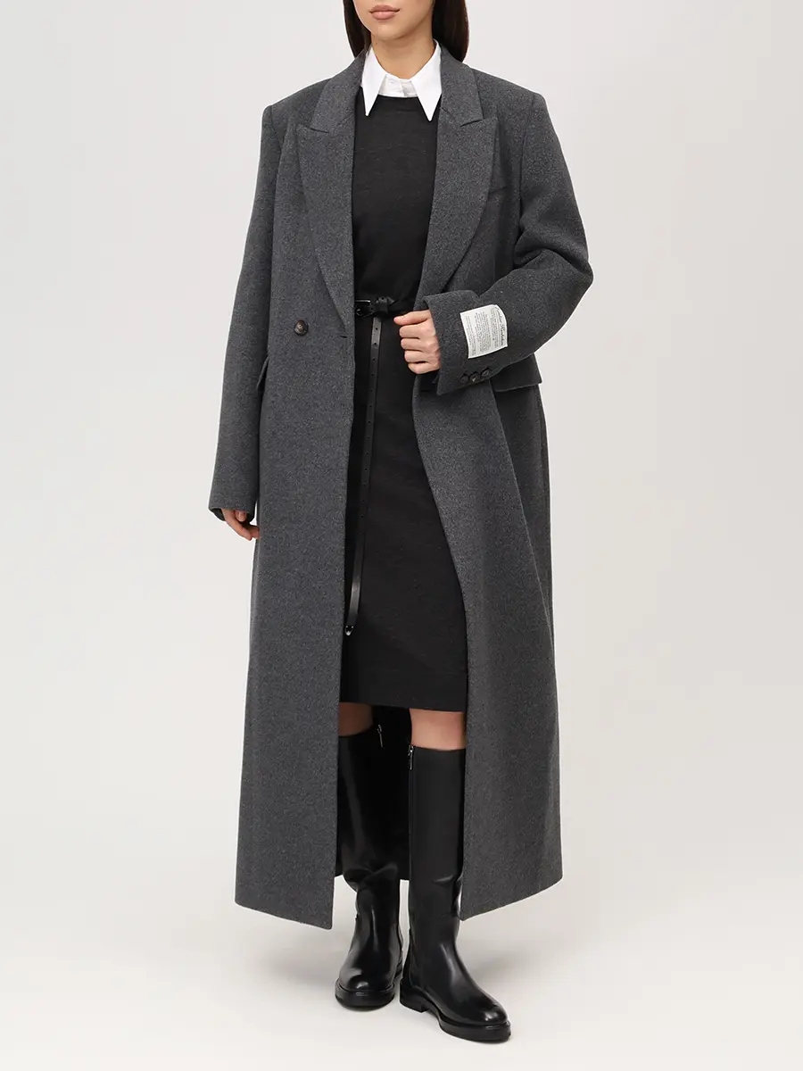 Платье из кашемира и шелка BRUNELLO CUCINELLI M13827A90 Графитный Серый  Фото 2