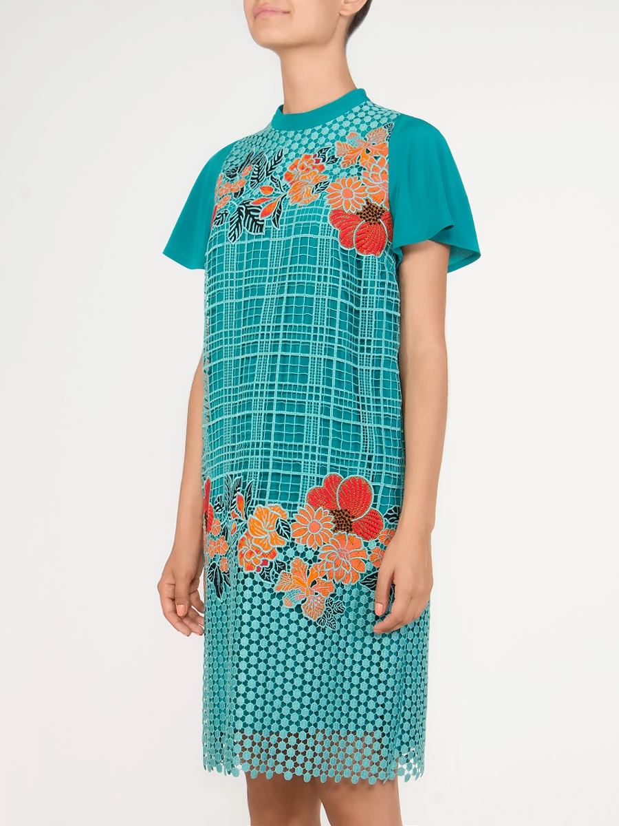 Хлопковое платье ETRO 18732/9501/бирюз Голубой  Фото 4