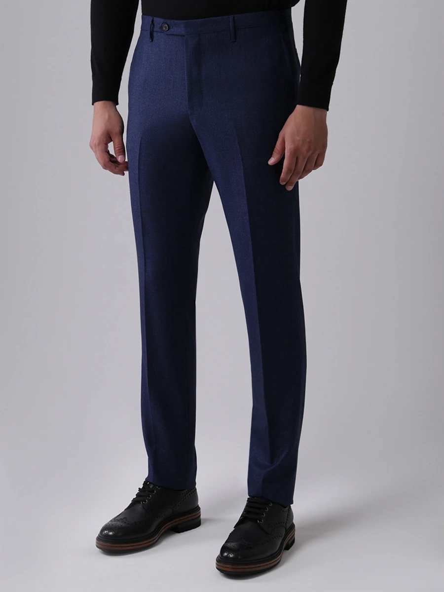 Брюки классические шерстяные ROTA 00571/009 Синий гусиная лапка Принт  Фото 4