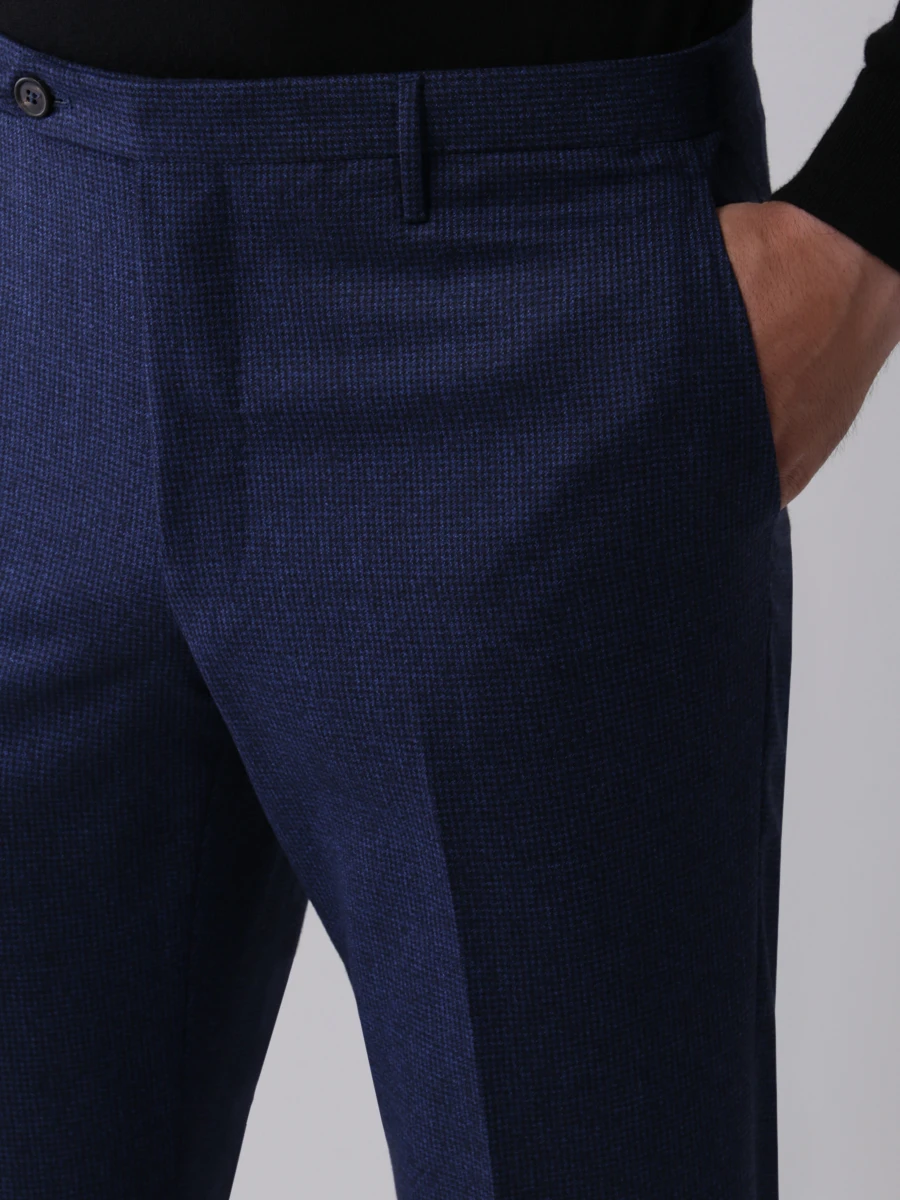 Брюки классические шерстяные ROTA 00571/009 Синий гусиная лапка Принт  Фото 5