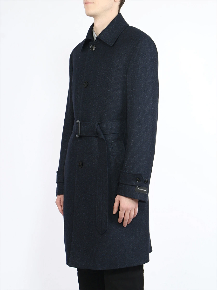 Шерстяное пальто ZEGNA 42BJSO/298017 т.Синий Синий  Фото 4