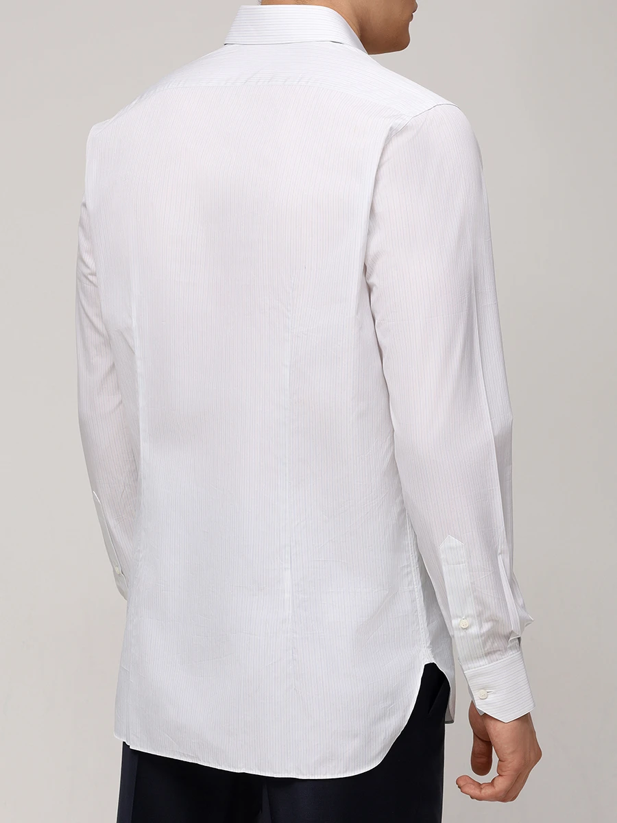 Рубашка Slim Fit хлопковая ZILLI 1410/ Голубой Полоска Полоска  Фото 3