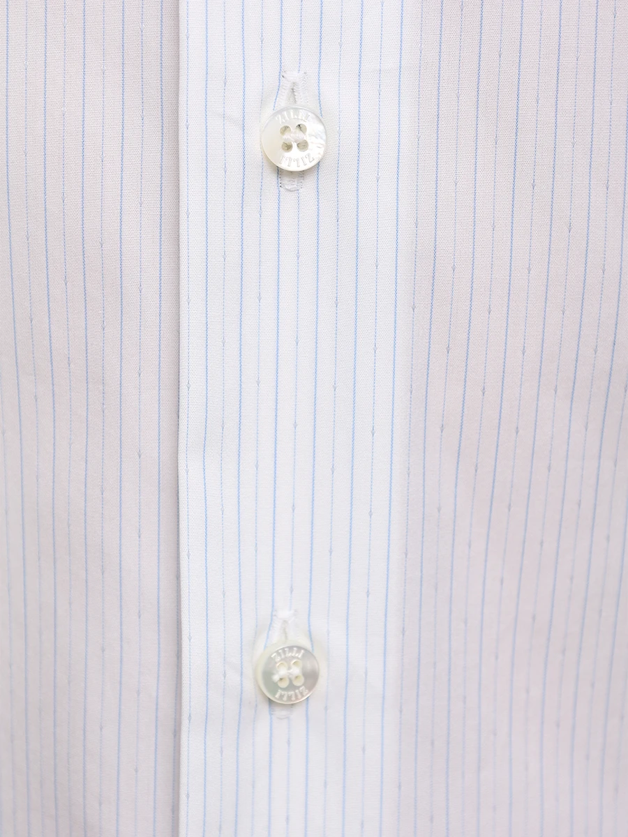 Рубашка Slim Fit хлопковая ZILLI 1410/ Голубой Полоска Полоска  Фото 5