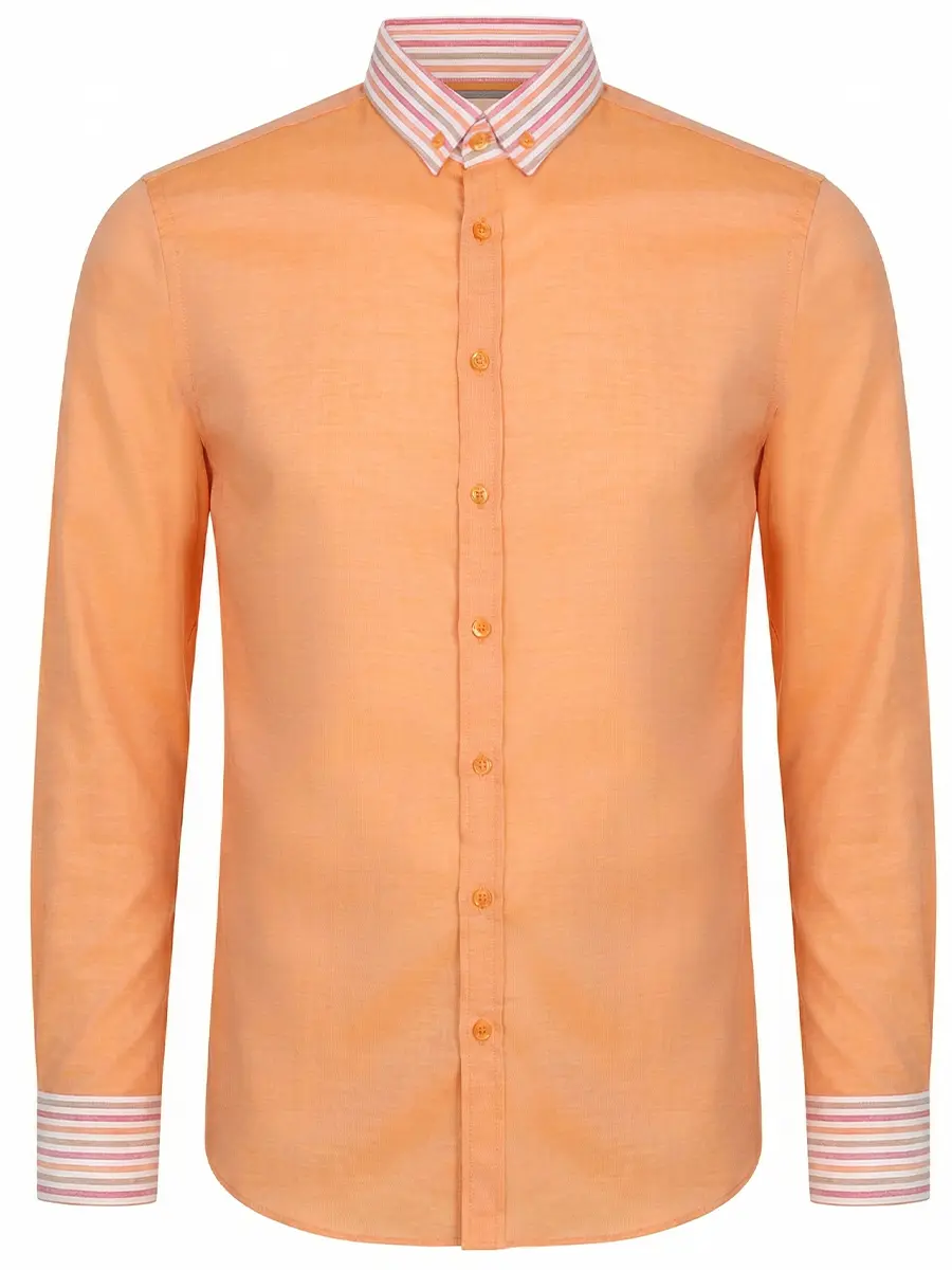 Рубашка Slim Fit хлопковая ETRO 1K010/6016/оранж Оранжевый 