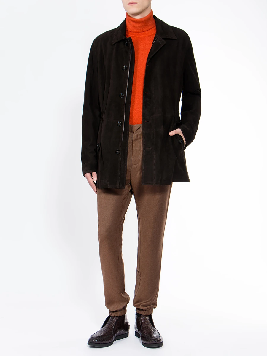 Комбинированная куртка KITON VW0306 Коричневый Коричневый  Фото 2