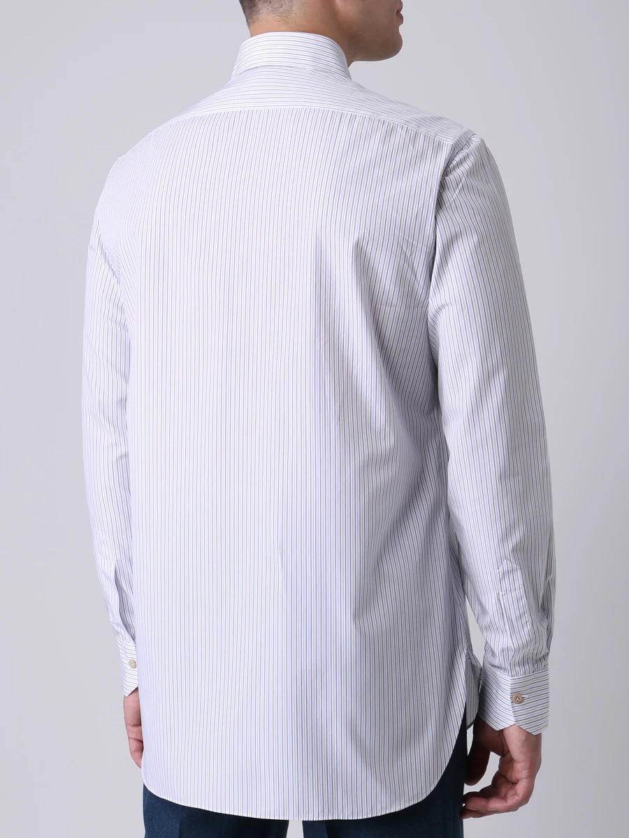 Рубашка Regular Fit в полоску KITON 491516 Белый  Фото 3