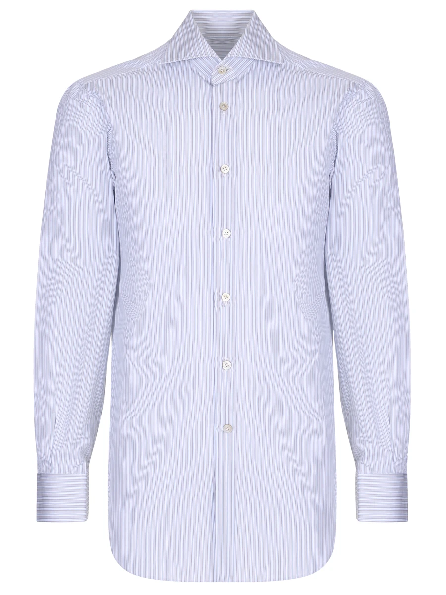 Рубашка Regular Fit в полоску KITON 481307, размер 50, цвет голубой - фото 1