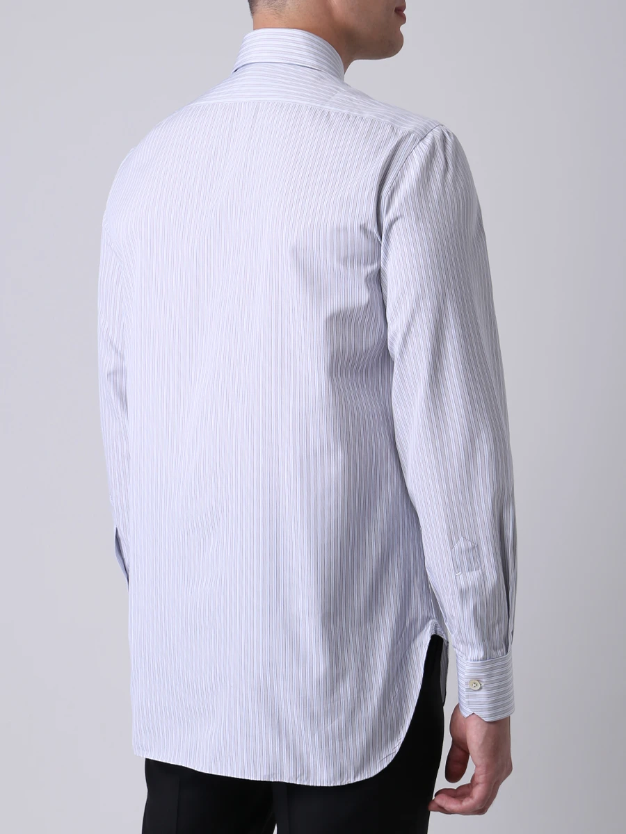 Рубашка Regular Fit в полоску KITON 481307, размер 50, цвет голубой - фото 3