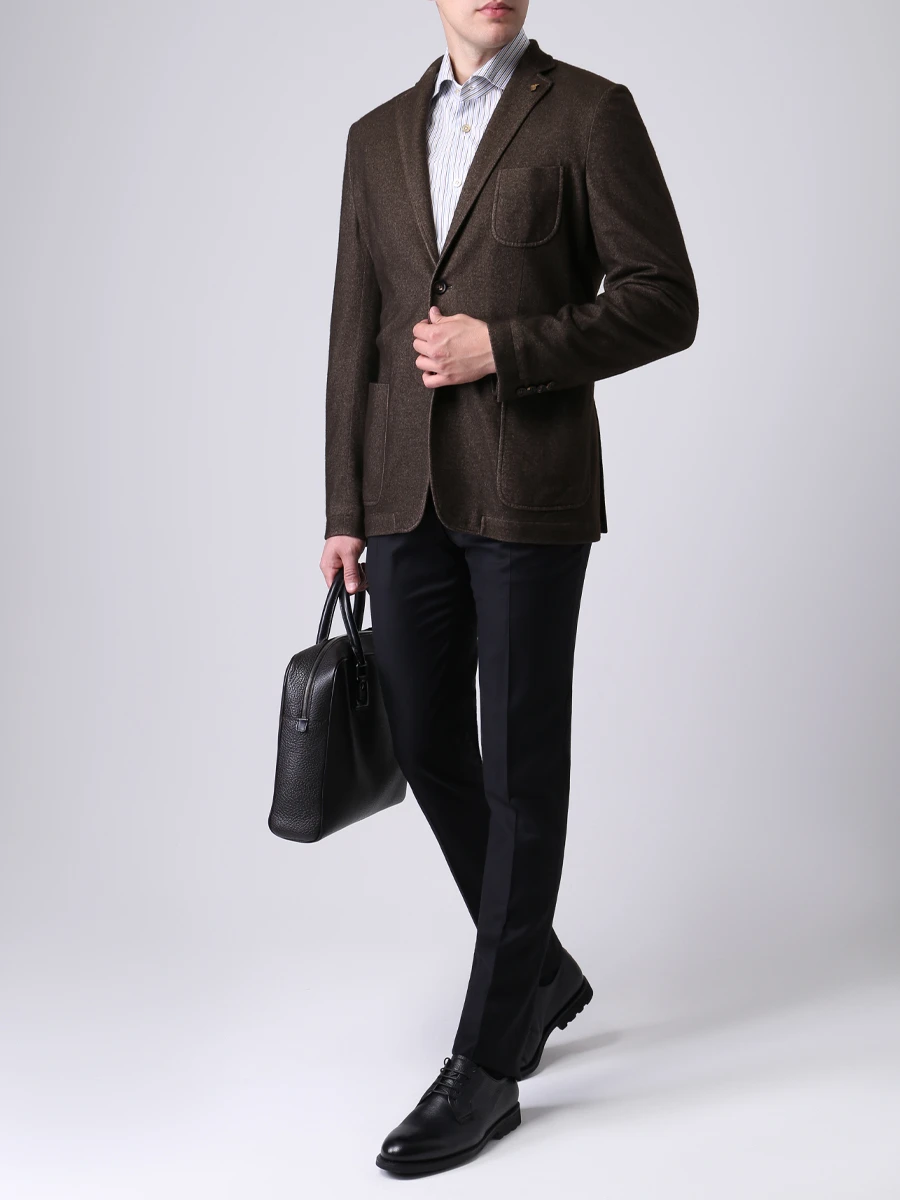 Рубашка Regular Fit в полоску KITON 486605 Мультиколор  Фото 2