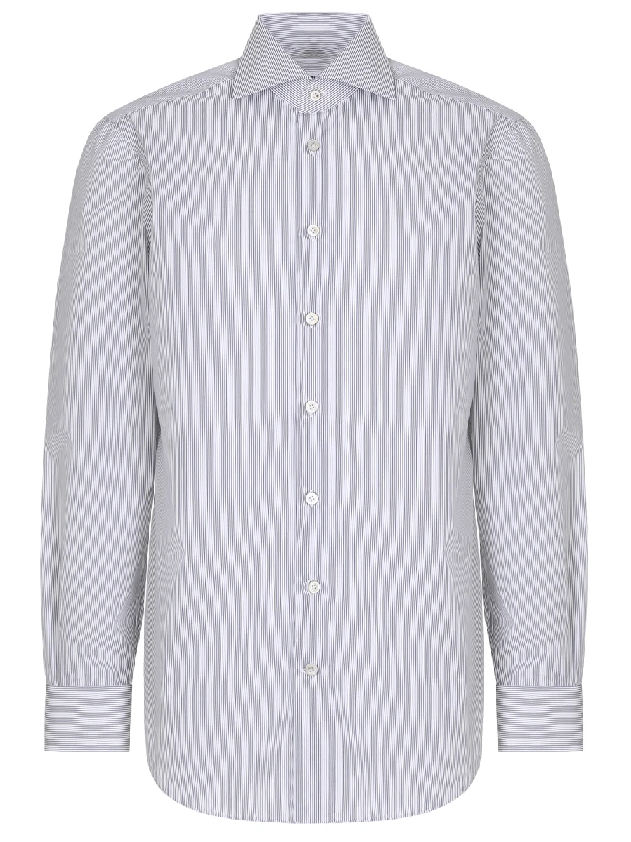 Рубашка Regular Fit в полоску KITON 486607, размер 50, цвет белый - фото 1