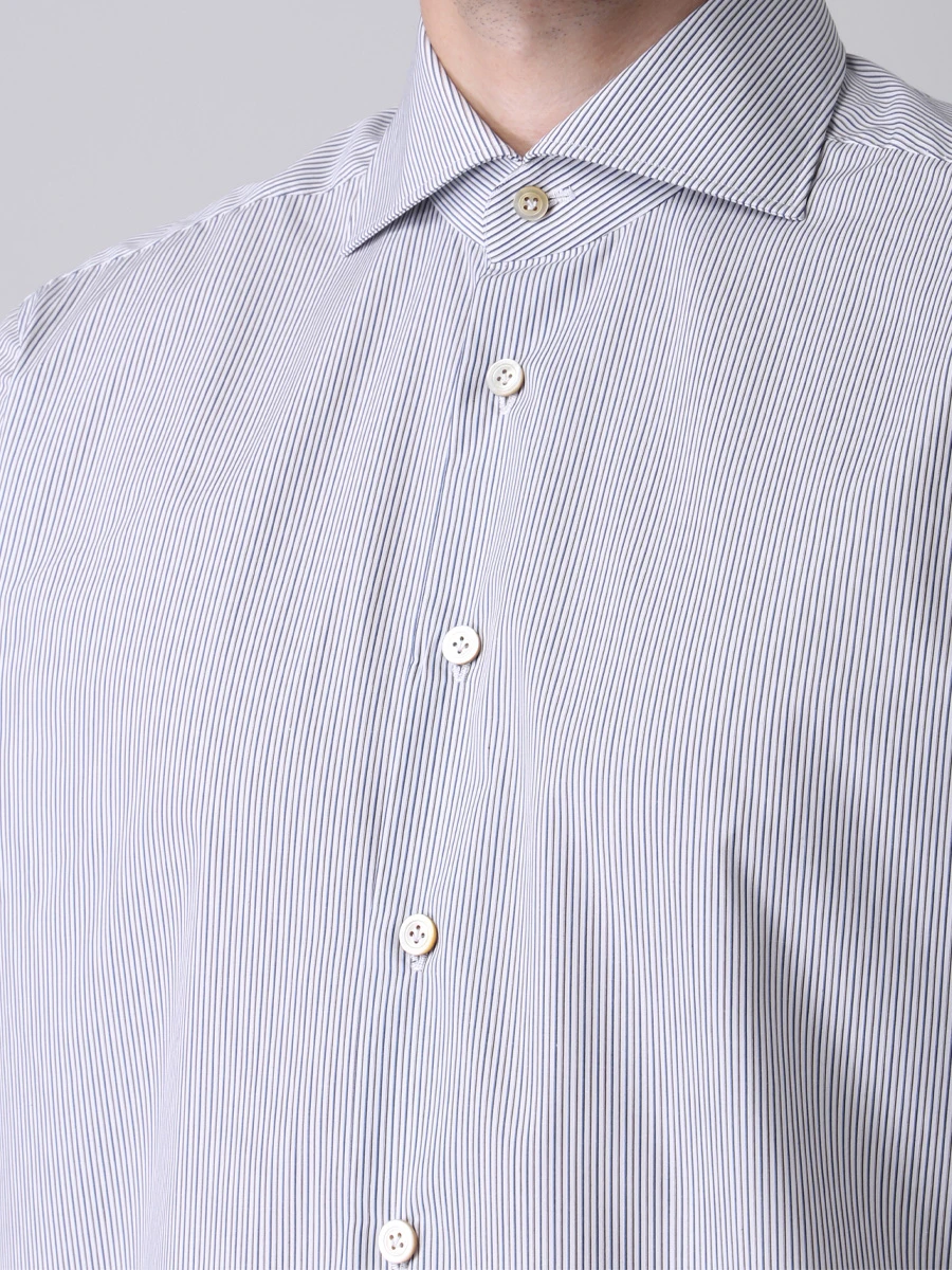 Рубашка Regular Fit в полоску KITON 486607, размер 50, цвет белый - фото 5