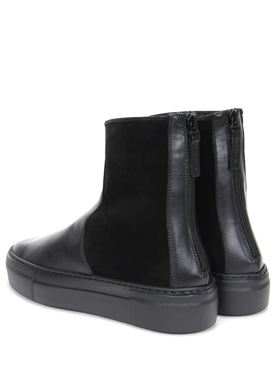 Слипоны комбинированные на меху PERTINI 202W30017C2 Черный  Фото 4