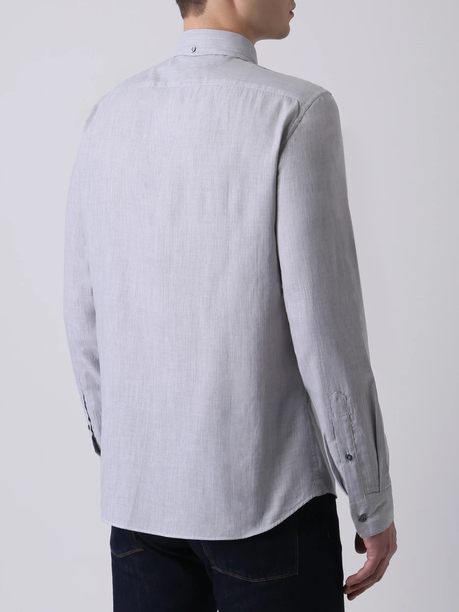 Рубашка Leisure Fit хлопковая BRUNELLO CUCINELLI MG6713029 C044 Серый  Фото 3