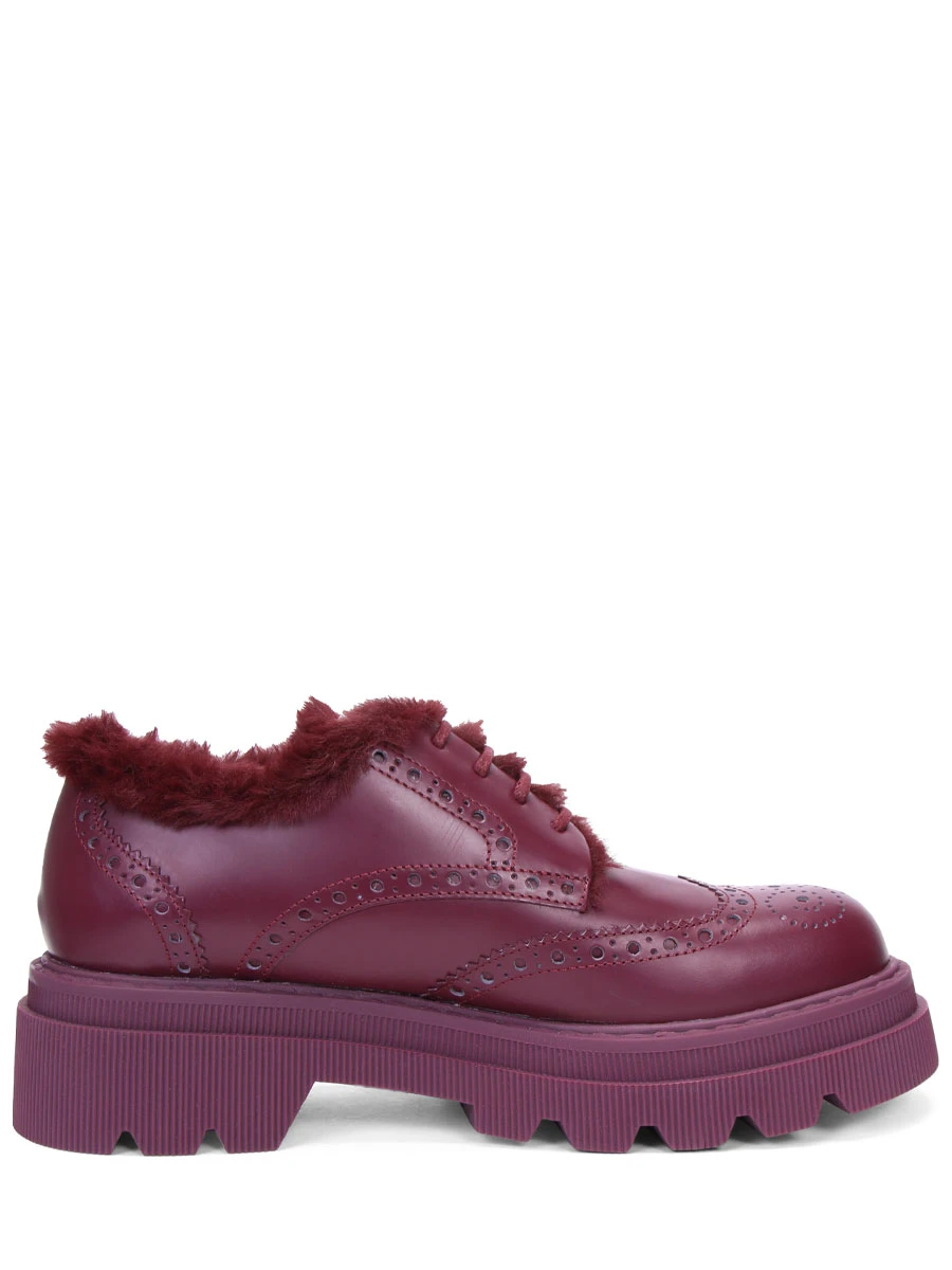 

Дерби кожаные на меху, Бордовый, 0012015492 01 0H02