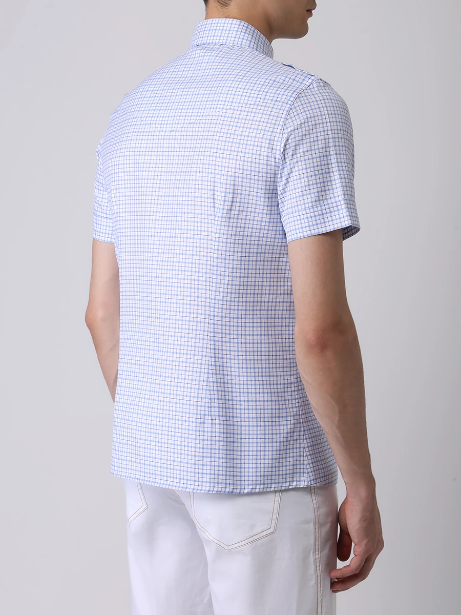 Рубашка Slim Fit в клетку STILE LATINO 1PCCM22/A15W/1 Голубой  Фото 3