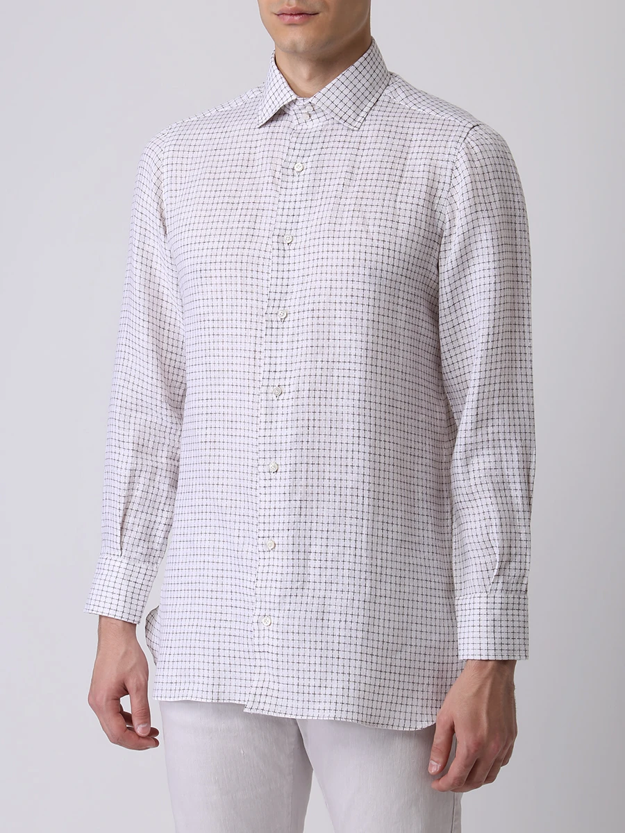 Рубашка Regular Fit льняная STILE LATINO 1PLCM05/M10L/12, размер 50, цвет белый 1PLCM05/M10L/12 - фото 4