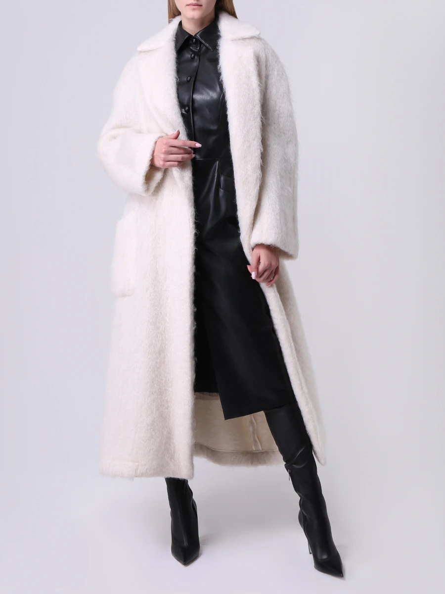 Пальто из мохера CELINE 28W78333C 01OW Белый  Фото 2