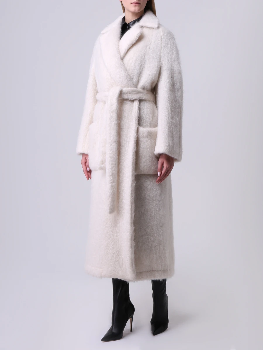 Пальто из мохера CELINE 28W78333C 01OW Белый  Фото 4