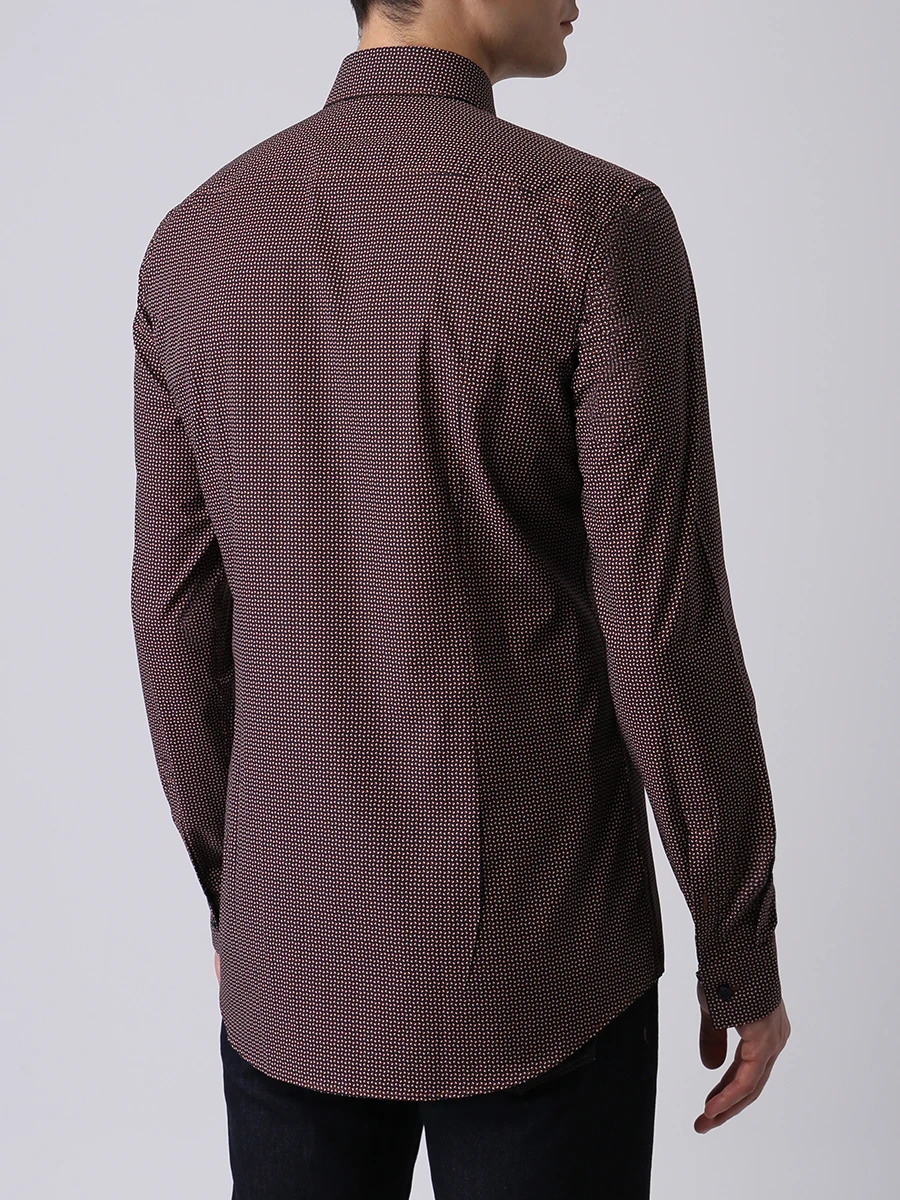 Рубашка Slim Fit хлопковая BOSS 50439738/848, размер 48, цвет оранжевый 50439738/848 - фото 3
