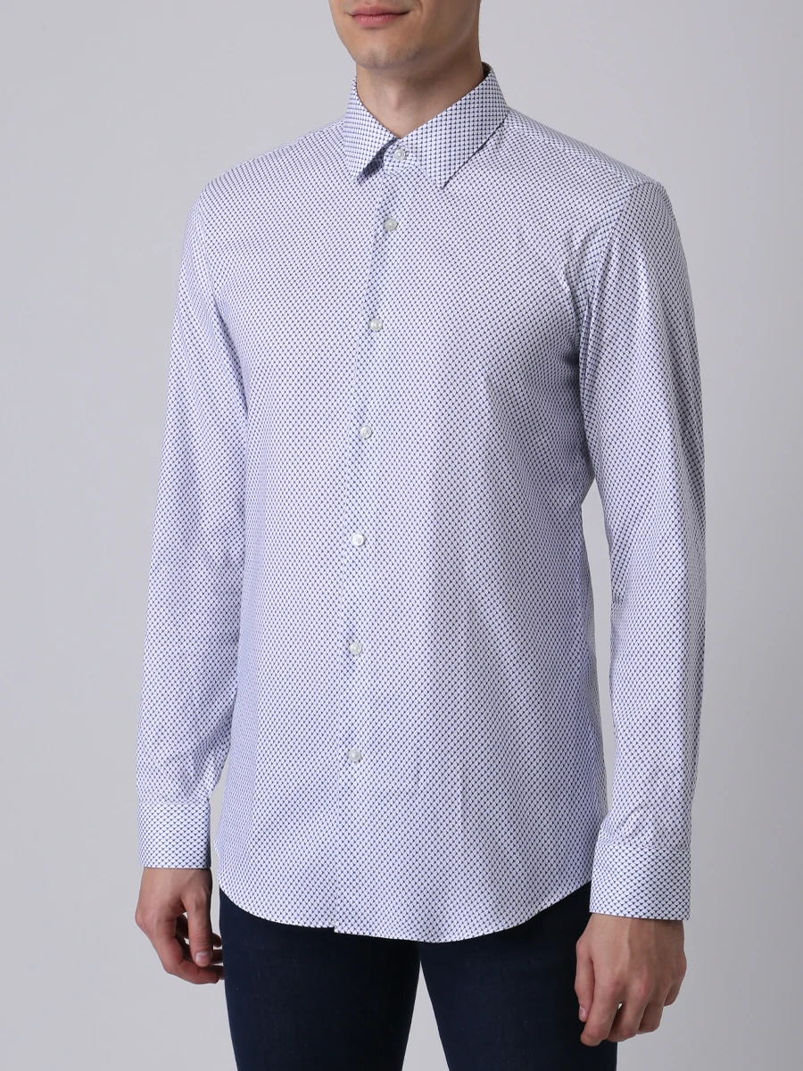 Рубашка Slim Fit хлопковая BOSS 50439747/453, размер 52, цвет белый 50439747/453 - фото 4
