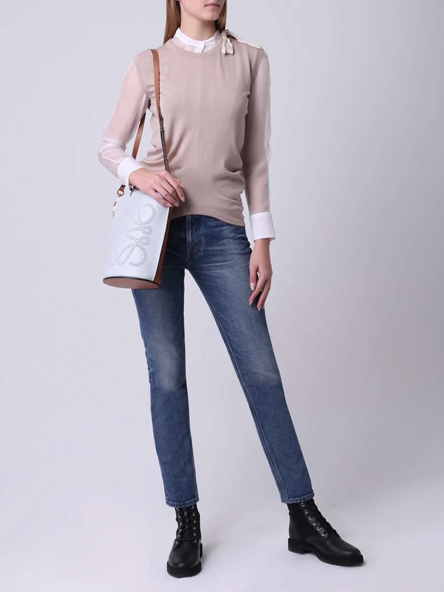 Джинсы хлопковые зауженные CELINE 2N206930F.07UW Деним  Фото 2