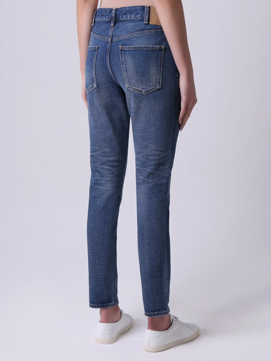Джинсы хлопковые зауженные CELINE 2N206930F.07UW Деним  Фото 3
