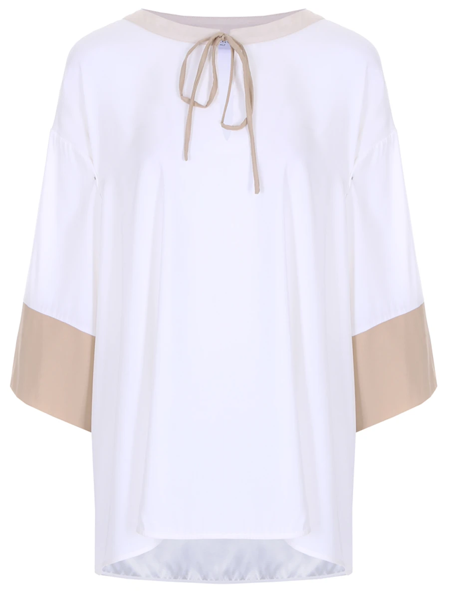 Блуза шелковая LE TRICOT PERUGIA 66759/7245, размер 46, цвет белый 66759/7245 - фото 1
