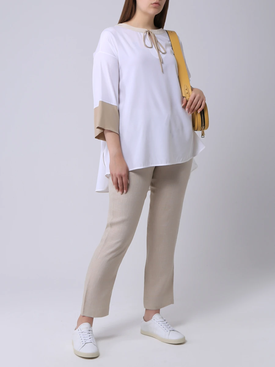 Блуза шелковая LE TRICOT PERUGIA 66759/7245, размер 46, цвет белый 66759/7245 - фото 2
