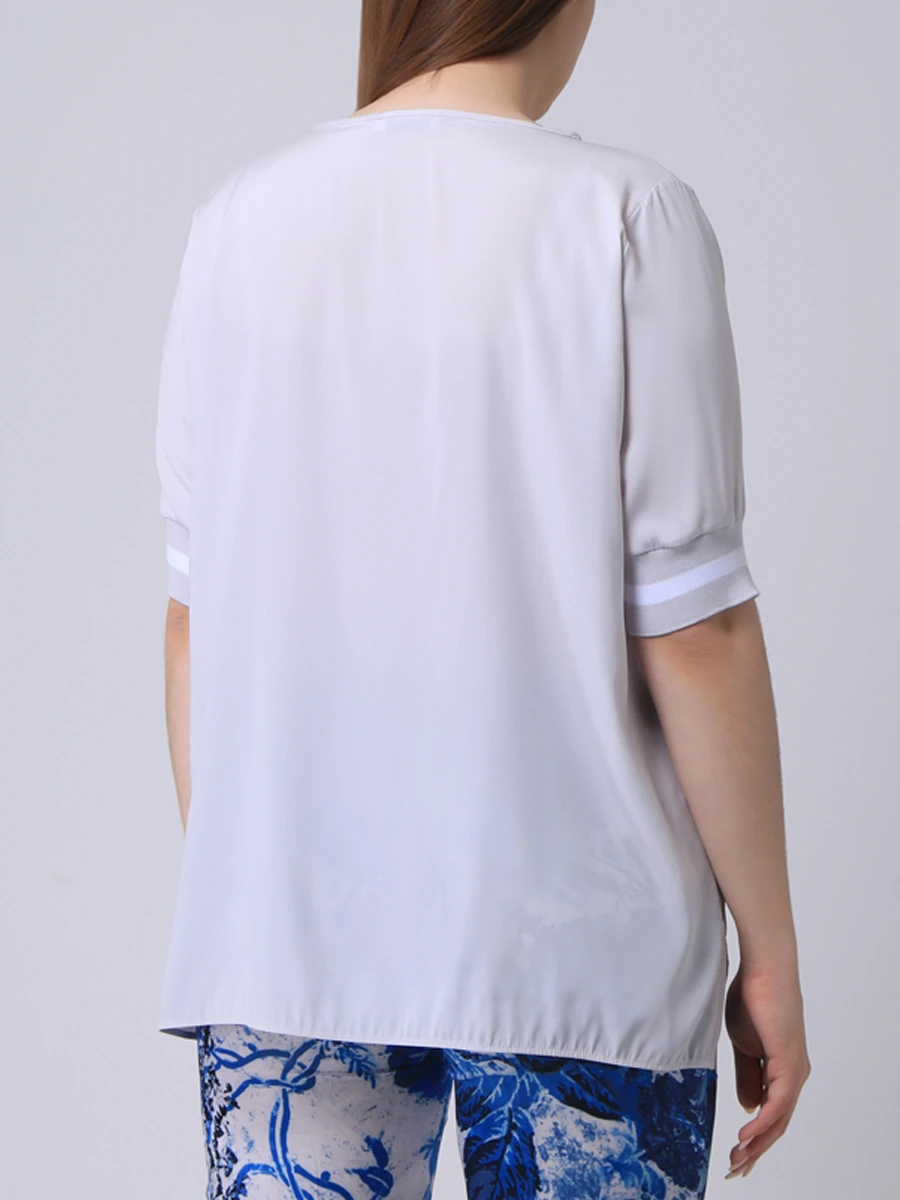 Блуза шелковая LE TRICOT PERUGIA 66753/7405, размер 44, цвет серый 66753/7405 - фото 3