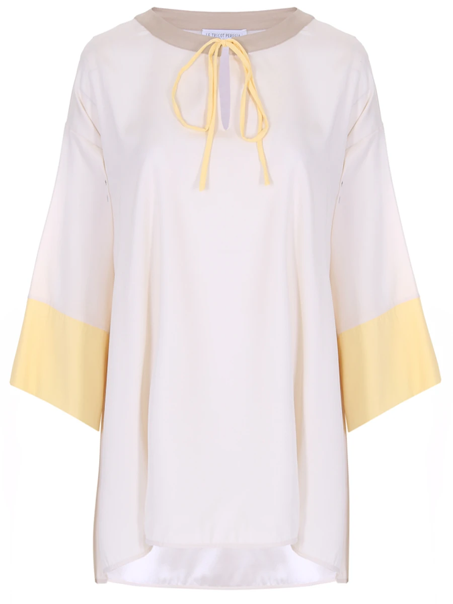 Блуза шелковая LE TRICOT PERUGIA 66759/7429, размер 46, цвет кремовый 66759/7429 - фото 1