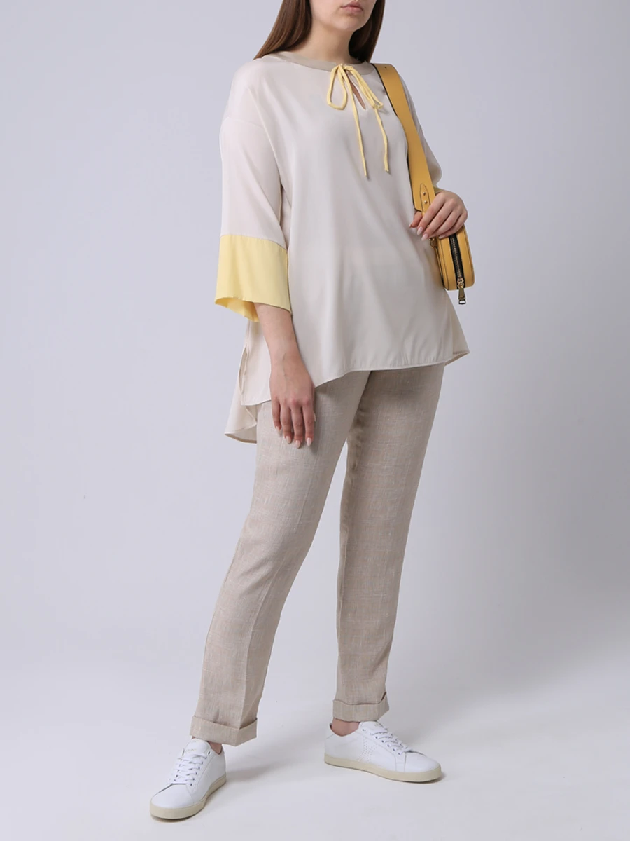 Блуза шелковая LE TRICOT PERUGIA 66759/7429, размер 46, цвет кремовый 66759/7429 - фото 2