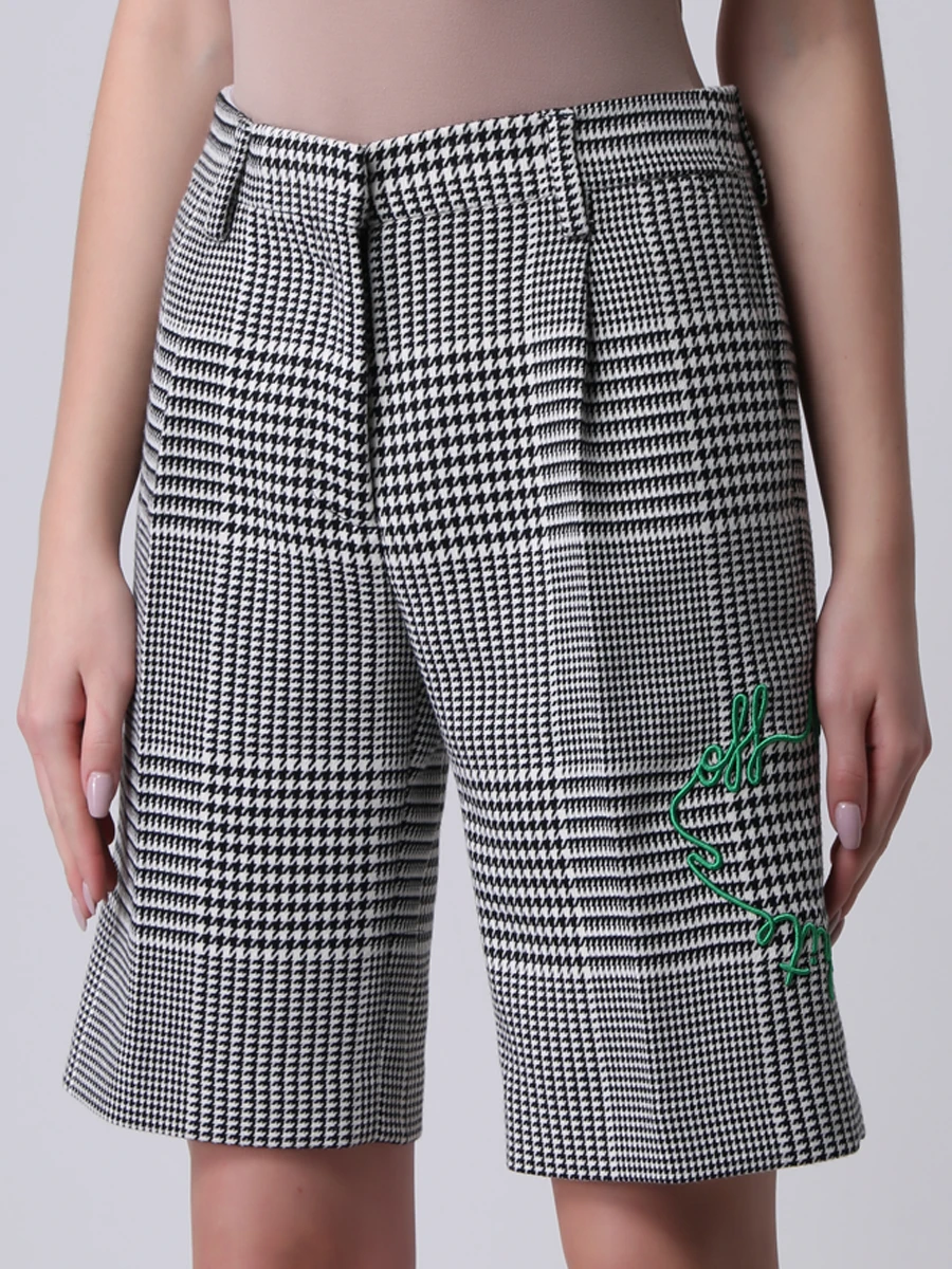 Шорты с принтом OFF-WHITE OWCA110E20FAB0021055 Клетка  Фото 4
